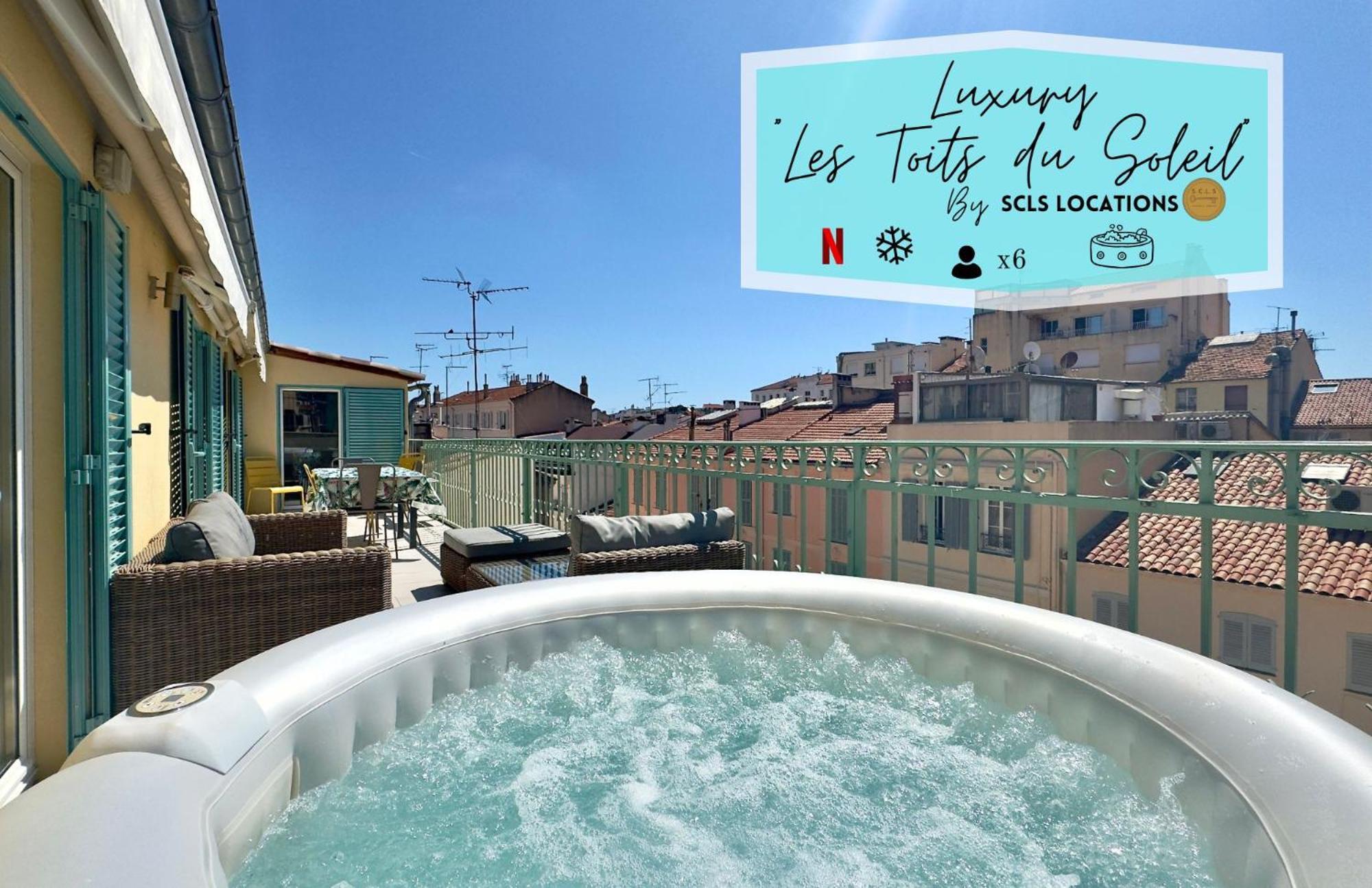 Luxury "Les Toits Du Soleil" - Magnifique Appartement Avec Terrasses Et Jacuzzi - Centre De Cannes - By Scls Locations Exteriér fotografie